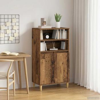 ARDEBO.de - Highboard Eichenholz 60 x 36 x 110 cm Holzwerkstoff