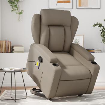 ARDEBO.de - Massagesessel mit Aufstehhilfe Cappuccino Kunstleder