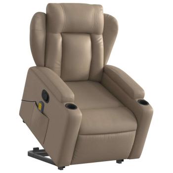 Massagesessel mit Aufstehhilfe Cappuccino Kunstleder