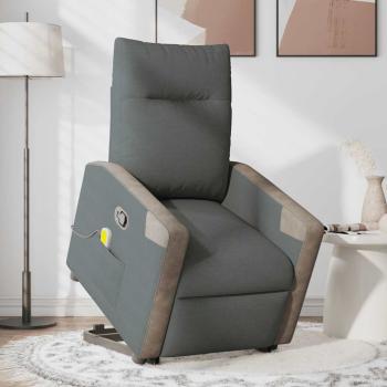ARDEBO.de - Massagesessel mit Aufstehhilfe Dunkelgrau Stoff