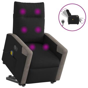 ARDEBO.de - Elektrischer Massagesessel mit Aufstehhilfe Schwarz Stoff