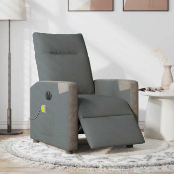 Massagesessel Elektrisch Dunkelgrau Stoff