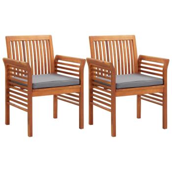 ARDEBO.de - Garten-Essstühle mit Sitzpolster 2 Stk. Akazie Massivholz