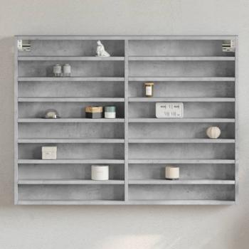 ARDEBO.de - Vitrinenschrank Betongrau 100x8,5x75 cm Holzwerkstoff