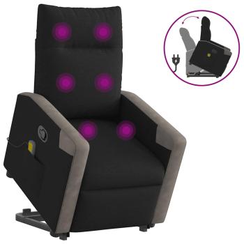 ARDEBO.de - Massagesessel mit Aufstehhilfe Schwarz Stoff