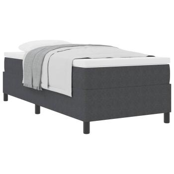Boxspringbett Dunkelgrau und Weiß 80 x 200 cm Cordstoff