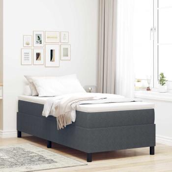 ARDEBO.de - Boxspringbett Dunkelgrau und Weiß 90 x 190 cm Cordstoff