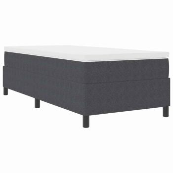 Boxspringbett Dunkelgrau und Weiß 90 x 190 cm Cordstoff