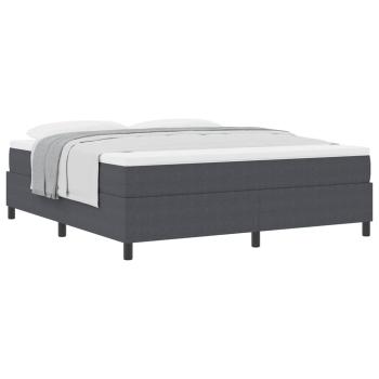 Boxspringbett Dunkelgrau und Weiß 180 x 200 cm Cordstoff