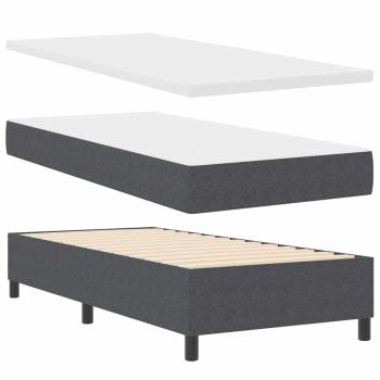 Boxspringbett Dunkelgrau und Weiß 90 x 190 cm Cordstoff