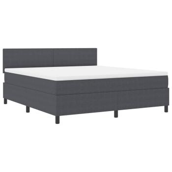 LED Boxspringbett Dunkelgrau und Weiß 180 x 200 cm Cordstoff