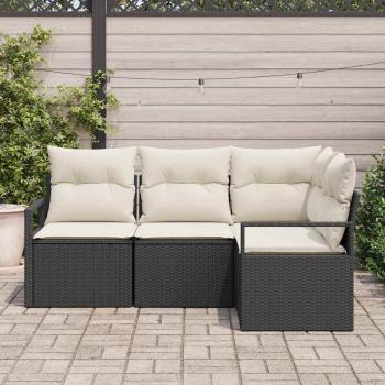 Sofa Set 4 stk. Schwarz [Synthetisch]: Poly Rattan