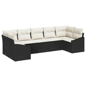 Sofa Set 7 stk. Schwarz [Synthetisch]: Poly Rattan
