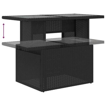 Gartensofa-set 6 stk. Schwarz und Creme Poly-Rattan
