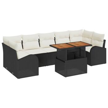Garten-Sofa-Set 8 stk. Schwarz und Creme