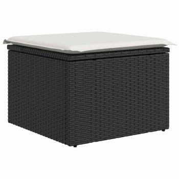 Gartensofa-set 9 stk. Schwarz und Creme