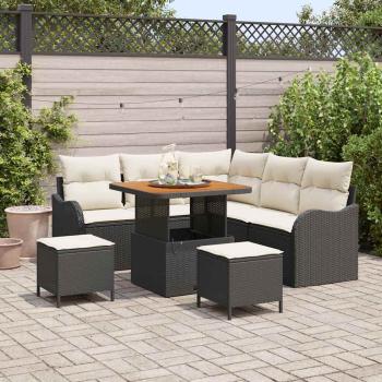 ARDEBO.de - Gartensofa-set 8 stk. Schwarz Poly-Rattan