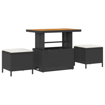 Gartensofa-set 10 stk. Schwarz Poly-Rattan