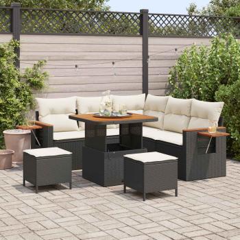 ARDEBO.de - Gartensofa-set 8 stk. Schwarz Poly-Rattan