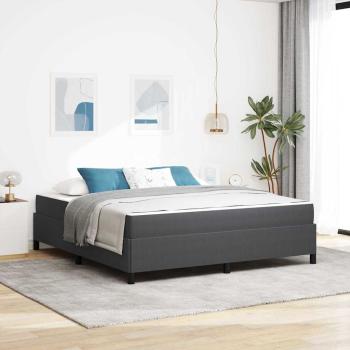 ARDEBO.de - Bettrahmen mit Matratze Dunkelgrau 180 x 200 cm Stoff