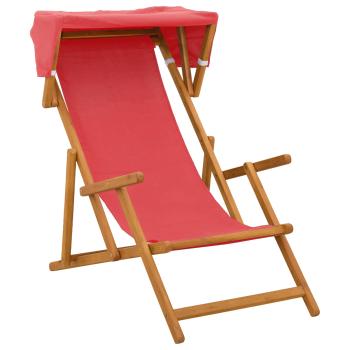 Liegestuhl 2 pcs 3 Position Massives Eukalyptus Holz Rot