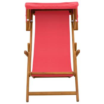 Liegestuhl 2 pcs 3 Position Massives Eukalyptus Holz Rot