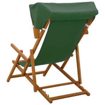 Liegestuhl 2 pcs 3 Position Massives Eukalyptus Holz Grün