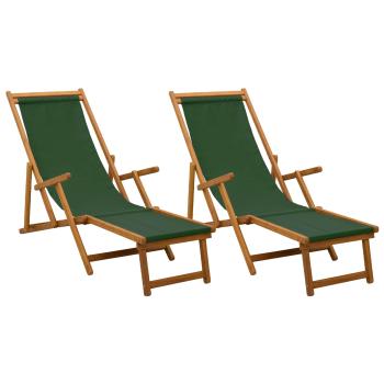 Klappbare Sonnenliege 2 pcs 3 Position Massives Eukalyptus Holz