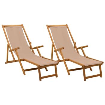 Klappbare Sonnenliege 2 stk. 3 Position Taupe
