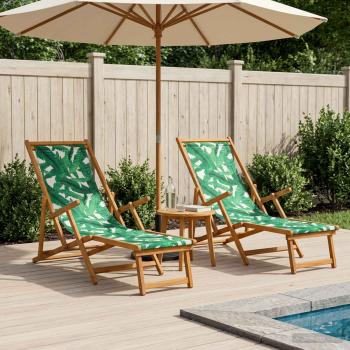 ARDEBO.de - Klappbare Sonnenliege 2 pcs 3 Position Massives Eukalyptus Holz