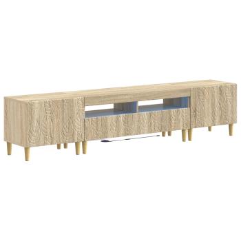 3-teiliges LED TV Regal DELFT Sonoma-Eiche Holzwerkstoff