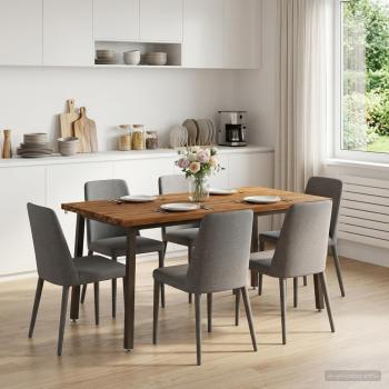ARDEBO.de - Quadratischer Esstisch 160 x 80 x 75 cm Massivholz Akazie Natur