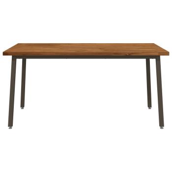 Quadratischer Esstisch 160 x 80 x 75 cm Massivholz Akazie Natur