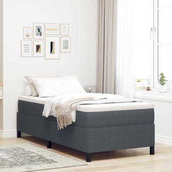 ARDEBO.de - Boxspringbett Dunkelgrau 90 x 190 cm Cordstoff