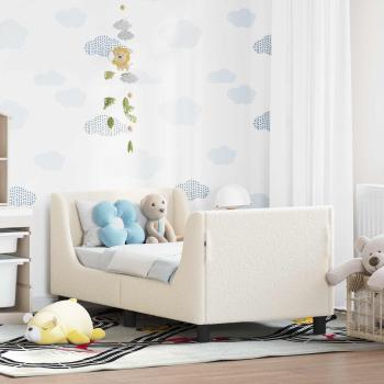ARDEBO.de - Kinderbettgestell mit Kopfteil Creme 70 x 140 cm Bouclé
