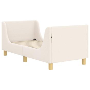 Kinderbettgestell mit Kopfteil Creme 70 x 140 cm Bouclé