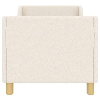Kinderbettgestell mit Kopfteil Creme 70 x 140 cm Bouclé