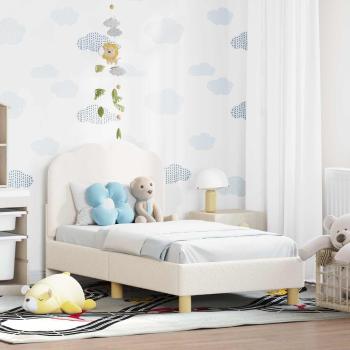 ARDEBO.de - Kinderbettgestell mit Kopfteil Creme 70 x 140 cm Bouclé