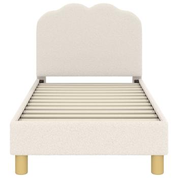 Kinderbettgestell mit Kopfteil Creme 70 x 140 cm Bouclé