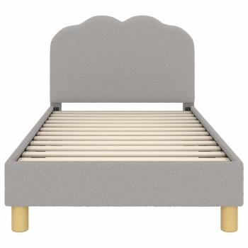Kinderbettgestell mit Kopfteil Hellgrau 80x160 cm Bouclé