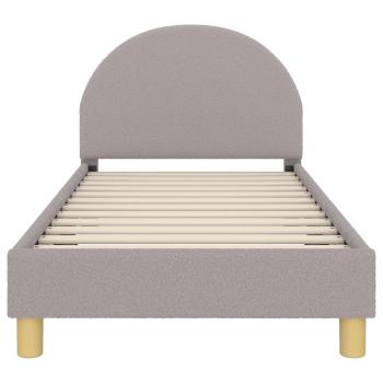 Kinderbettgestell mit Kopfteil Hellgrau 80x160 cm Bouclé