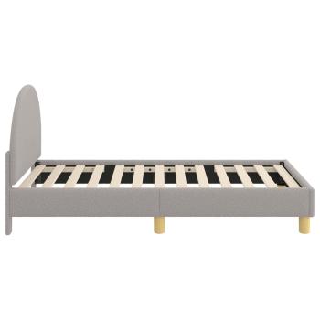 Kinderbettgestell mit Kopfteil Hellgrau 80x160 cm Bouclé