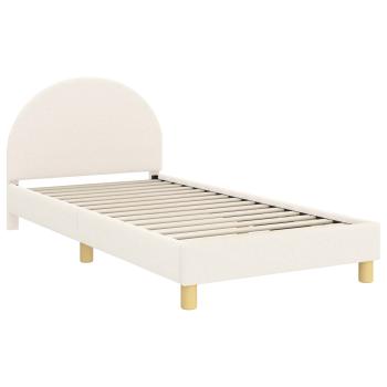 Kinderbettgestell mit Kopfteil Creme 80 x 200 cm Bouclé