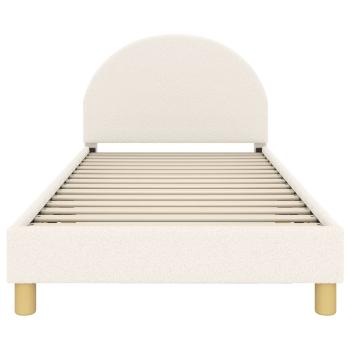 Kinderbettgestell mit Kopfteil Creme 80 x 200 cm Bouclé