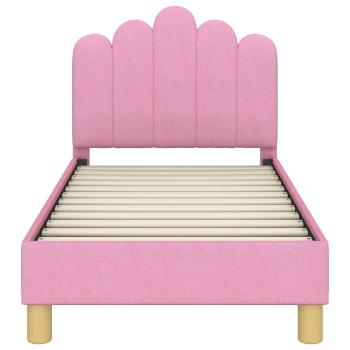 Kinderbettgestell mit Kopfteil Rosa 70 x 140 cm Stoff