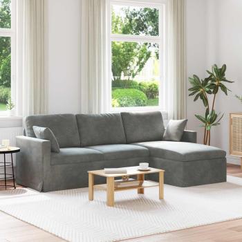 ARDEBO.de - Sofa Dunkelgrau 228 x 134 x 80 cm Samt
