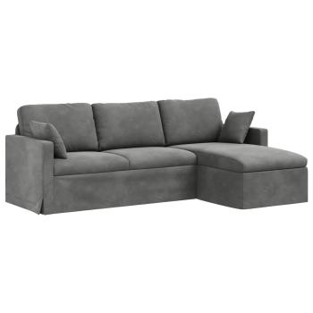 Sofa Dunkelgrau 228 x 134 x 80 cm Samt