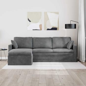 Sofa Dunkelgrau 228 x 134 x 80 cm Samt