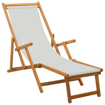 Klappbare Sonnenliege 3 Position Massives Eukalyptus Holz Creme