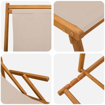 Klappbare Sonnenliege Massives Eukalyptus Holz Beige